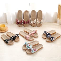 Shoes For Woman Sandalias Mujer Women Female Bowknot Flax Linen Flip Flops Beach Shoes Sandals Slipper Chaussures Femme