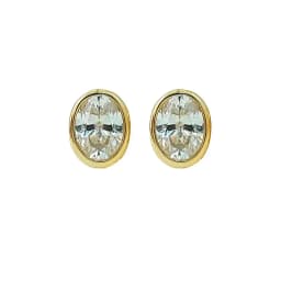 925 silver women's personalized earring package with gold single diamond cultivation, high carbon diamond oval egg shape, niche