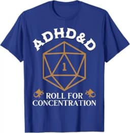 Vintage ADHD&D Roll for Concentration DnD Men Women T-Shirt RPGs Gamer Graphic Outfit Funny Saying Tee Short Sleeve Blouses Gift