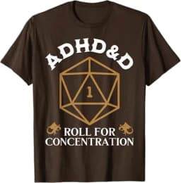Vintage ADHD&D Roll for Concentration DnD Men Women T-Shirt RPGs Gamer Graphic Outfit Funny Saying Tee Short Sleeve Blouses Gift