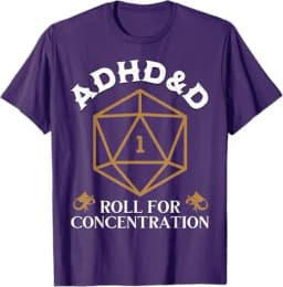 Vintage ADHD&D Roll for Concentration DnD Men Women T-Shirt RPGs Gamer Graphic Outfit Funny Saying Tee Short Sleeve Blouses Gift