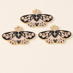 Leslie 10pcs Beautiful Enamel Insect Flower Moon Star Moth Butterfly Charms for Earrings Necklace Jewelry Making Accessories