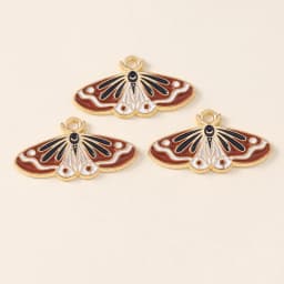Leslie 10pcs Beautiful Enamel Insect Flower Moon Star Moth Butterfly Charms for Earrings Necklace Jewelry Making Accessories