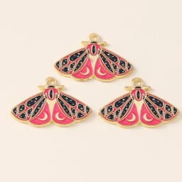 Leslie 10pcs Beautiful Enamel Insect Flower Moon Star Moth Butterfly Charms for Earrings Necklace Jewelry Making Accessories