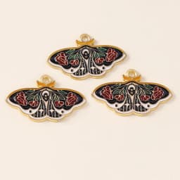 Leslie 10pcs Beautiful Enamel Insect Flower Moon Star Moth Butterfly Charms for Earrings Necklace Jewelry Making Accessories
