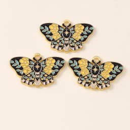 Leslie 10pcs Beautiful Enamel Insect Flower Moon Star Moth Butterfly Charms for Earrings Necklace Jewelry Making Accessories