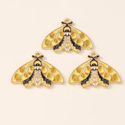 Leslie 10pcs Beautiful Enamel Insect Flower Moon Star Moth Butterfly Charms for Earrings Necklace Jewelry Making Accessories