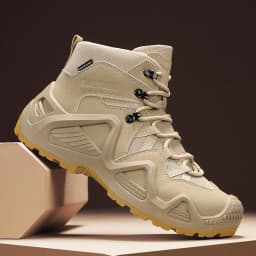 Men's winter high top shoes mid top waterproof and anti slip hiking shoes ultra light work boots tactical boots desert boots