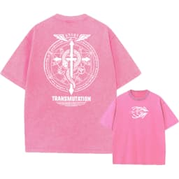 Anime Fullmetal Alchemist Acid Tshirt Men Printed Retro Harajuku Style Fashion Streetwear Performance Short Sleeve Top Unisex