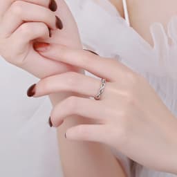 New 925 Sterling Silver Trend Weave Twisted Elegant Adjustable Rings Women&Girl Jewelry Gift Rhinestone Spiral Open Finger Ring