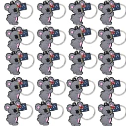 20PCS Australian Style Keychain Cute Platypus Kangaroo Koala Emu Keyrinng Fashion Women Men Car Key Accessories Friends Key Gift
