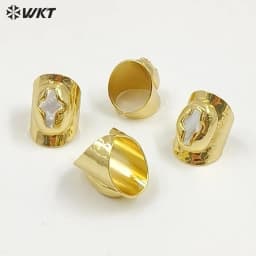 WT-MPR121 New Arrival Mother of Pearl Shell Retro Beautiful Ring With 18k Real Gold Plated For Women Daily Decoration