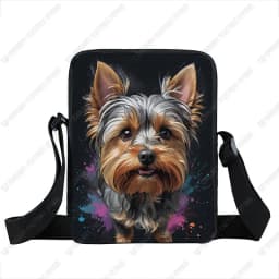 Watercolor Painting German Shepherd Pug Border Collie Chihuahua Dog Pattern Crossbody Bag Women Handbag Messenger Phone Holder
