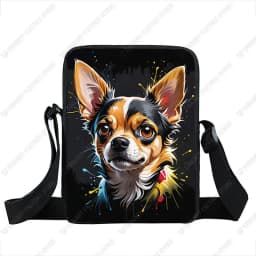 Watercolor Painting German Shepherd Pug Border Collie Chihuahua Dog Pattern Crossbody Bag Women Handbag Messenger Phone Holder