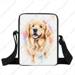 Watercolor Painting German Shepherd Pug Border Collie Chihuahua Dog Pattern Crossbody Bag Women Handbag Messenger Phone Holder