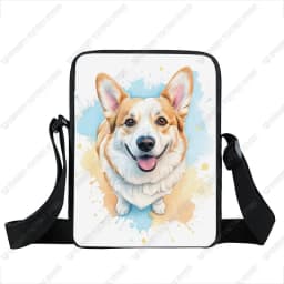 Watercolor Painting German Shepherd Pug Border Collie Chihuahua Dog Pattern Crossbody Bag Women Handbag Messenger Phone Holder