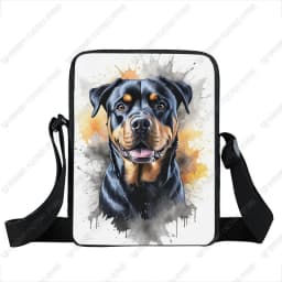 Watercolor Painting German Shepherd Pug Border Collie Chihuahua Dog Pattern Crossbody Bag Women Handbag Messenger Phone Holder
