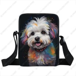 Watercolor Painting German Shepherd Pug Border Collie Chihuahua Dog Pattern Crossbody Bag Women Handbag Messenger Phone Holder