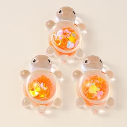 Leslie 10pcs 21x30mm Creative Resin Glitter Turtle Charms Tortoise Pendants for Earrings Necklace Jewelry DIY Cute Kids Toys