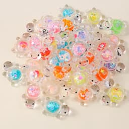 Leslie 10pcs 21x30mm Creative Resin Glitter Turtle Charms Tortoise Pendants for Earrings Necklace Jewelry DIY Cute Kids Toys
