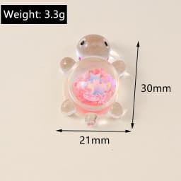 Leslie 10pcs 21x30mm Creative Resin Glitter Turtle Charms Tortoise Pendants for Earrings Necklace Jewelry DIY Cute Kids Toys