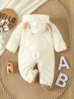 Newborn Baby Grils Boys Footed Romper Winter Warm Fleece Cute Costume Baby Boys Clothes Animal Baby Pajamas Hooded Jumpsuits