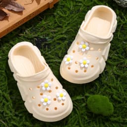 Girls Non-slip Clogs, Breathable Lightweight Cute Flower Clogs for Indoor and Outdoor Shower, Beach and Pool 3057