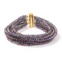 Blue Glass Crystal Miyuki Bracelet Bohemia Multi layered Faceted Crystal Beads Bracelets For Women Men Magnetic Buckle Jewelry