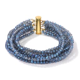 Blue Glass Crystal Miyuki Bracelet Bohemia Multi layered Faceted Crystal Beads Bracelets For Women Men Magnetic Buckle Jewelry