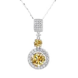 5ct Moissanite Diamond Pendant Necklace with Certificate Blue Green Pink Color Round Shape D Color VVS Moissanite Jewelry Gift