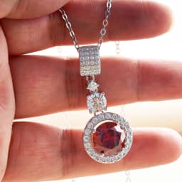 5ct Moissanite Diamond Pendant Necklace with Certificate Blue Green Pink Color Round Shape D Color VVS Moissanite Jewelry Gift