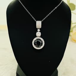 5ct Moissanite Diamond Pendant Necklace with Certificate Blue Green Pink Color Round Shape D Color VVS Moissanite Jewelry Gift