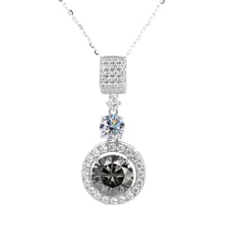 5ct Moissanite Diamond Pendant Necklace with Certificate Blue Green Pink Color Round Shape D Color VVS Moissanite Jewelry Gift