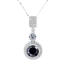 5ct Moissanite Diamond Pendant Necklace with Certificate Blue Green Pink Color Round Shape D Color VVS Moissanite Jewelry Gift