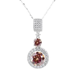 5ct Moissanite Diamond Pendant Necklace with Certificate Blue Green Pink Color Round Shape D Color VVS Moissanite Jewelry Gift