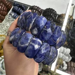 AAA Natural Stone Good Quality Black Onxy Crystal Strawberry Sodalite 12*24mm Bracelet Bangle Charm Fashion Couple Gift Jewelry