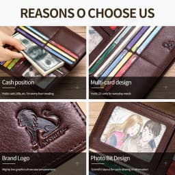 Neutral Wallet Multi-Card Slot Genuine Leather with Album Position Coin Slot Design Durable Money Holder for Men And Women