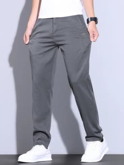 Summer Ultra-thin Men's Lyocell Trousers Fashion Business Straight Casual Cool Ice Silk Elastic Pants Black Grey Green