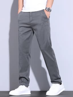 Summer Ultra-thin Men's Lyocell Trousers Fashion Business Straight Casual Cool Ice Silk Elastic Pants Black Grey Green