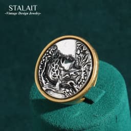 Romantic French Relief Antique Cameo Head Vintage Round Rings Retro Character Carving Woman Accessories Jewelry Wedding Gift