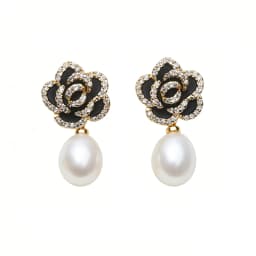 Wedding Freshwater Pearl Drop Earrings Women,Luxury 925 Silver Natural Pearl Earrings Wife Girls Birthday Gift White Black