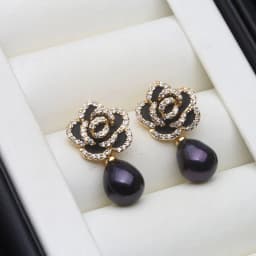 Wedding Freshwater Pearl Drop Earrings Women,Luxury 925 Silver Natural Pearl Earrings Wife Girls Birthday Gift White Black