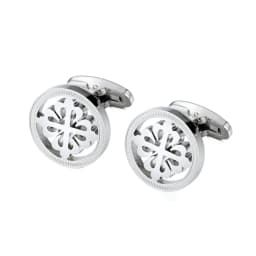 Mens Silver Color Stainless Steel Round Crusaders Cufflinks for Lepton Men Gift for Wedding Groom Business Cufflink Gemelos