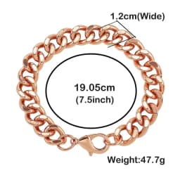 Copper Bracelet for Men Valentine‘s Day Gift 7.5-9 Inch Solid Copper Link Pure Bracelets for Health Jewelry Gifts Mens Bracelet