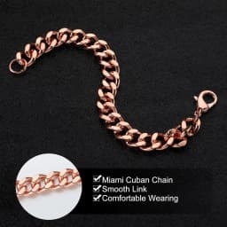Copper Bracelet for Men Valentine‘s Day Gift 7.5-9 Inch Solid Copper Link Pure Bracelets for Health Jewelry Gifts Mens Bracelet