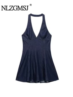 Nlzgmsj 2025 Summer Women's Denim Dresses Sleeveless Mini Dress Party Dresses Fashion Streetwear Dress ﻿