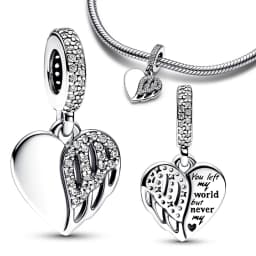 925 Sterling Silver Rotating Star Chart&Puzzle&Wine Bottle&Snowflake&Double Wings Dangle Charm Fit Brand Bracelet Shining Zircon