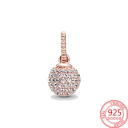 925 Sterling Silver Rotating Star Chart&Puzzle&Wine Bottle&Snowflake&Double Wings Dangle Charm Fit Brand Bracelet Shining Zircon