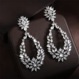 ZAKOL Elegant Water Drop Cubic Zirconia Wedding Earring for Women Luxury Bridal Jewelry Accessories Bijoux
