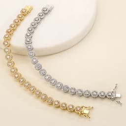 TrendMen Hiphop/Rock Trendy Round Zirconia Tennis Bracelets For Fashion Men Women Gold Color Crystal Wristlet Jewelry Bangles